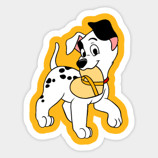 Dalmatian with Awareness ribbon (yellow) Sticker